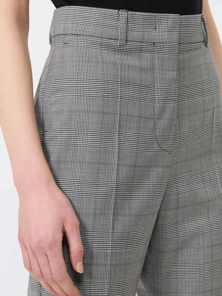 max mara flared glen plaid wool trousers