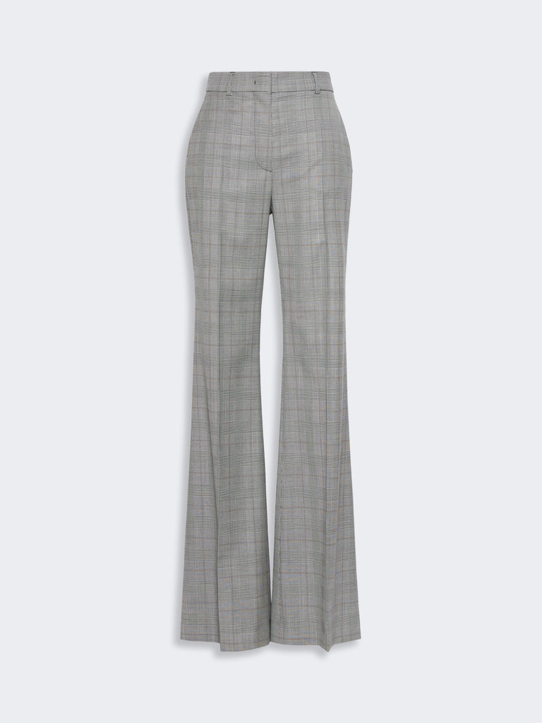 max mara flared glen plaid wool trousers