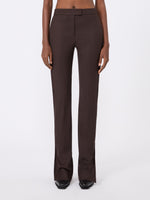 max mara gabardine low-rise slim flared trousers for women