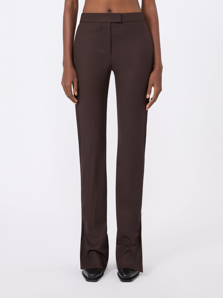 max mara gabardine low-rise slim flared trousers