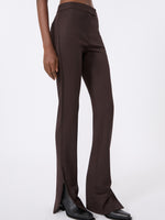 max mara gabardine low-rise slim flared trousers for women
