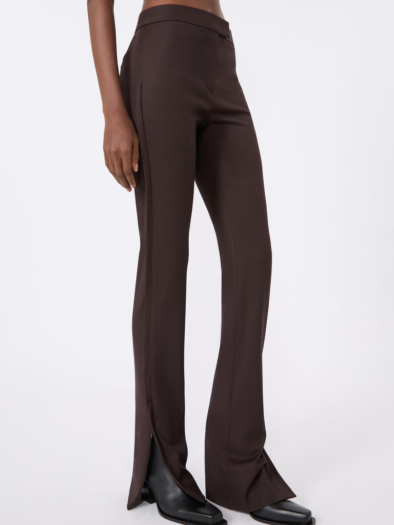max mara gabardine low-rise slim flared trousers