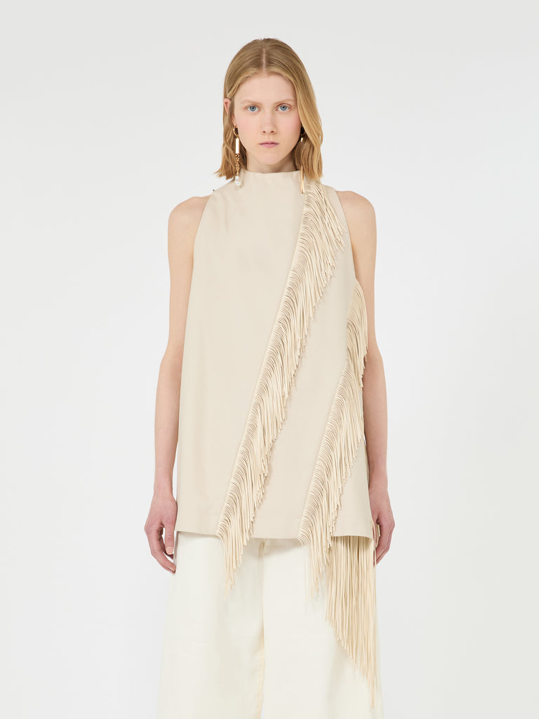max mara fringed cotton top