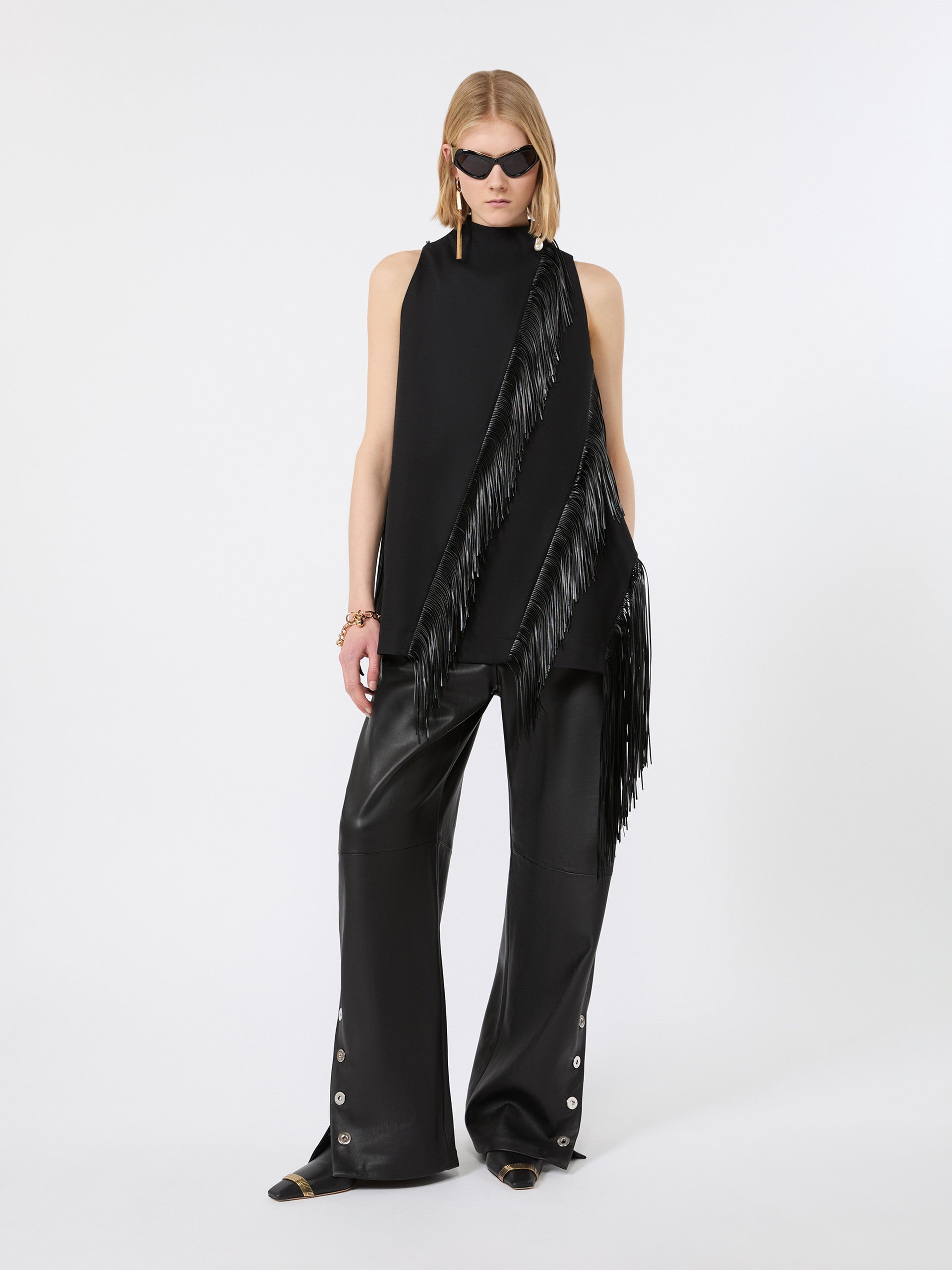 max mara fringed cotton top for women