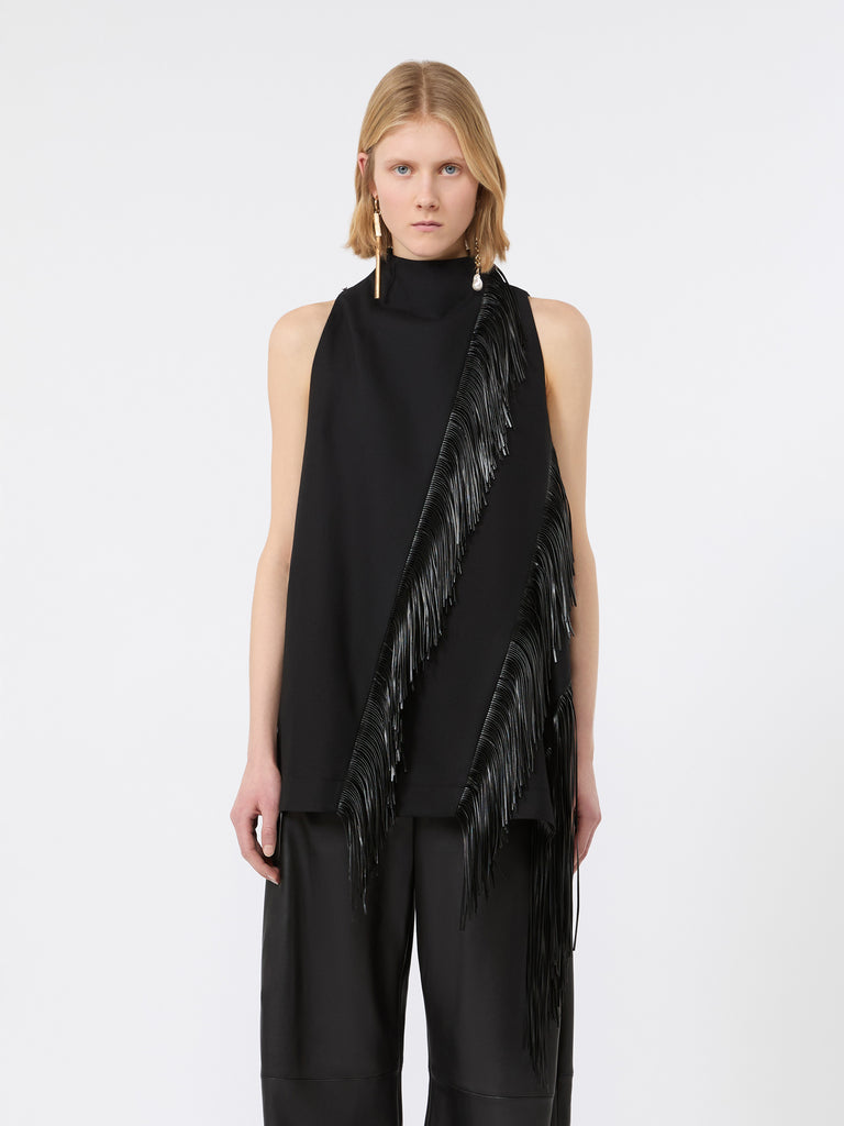 max mara fringed cotton top