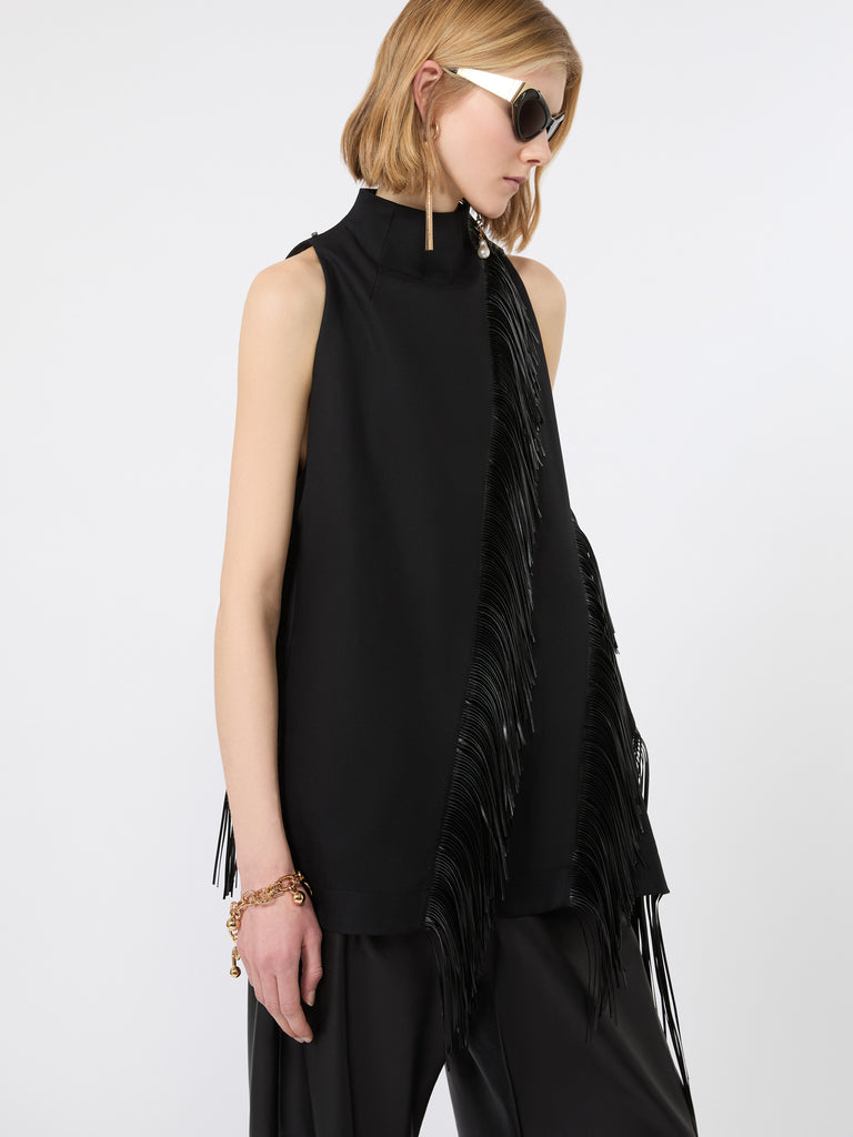 max mara fringed cotton top