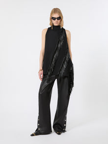 Fringed Cotton Top for Women - Black - Max Mara UAE