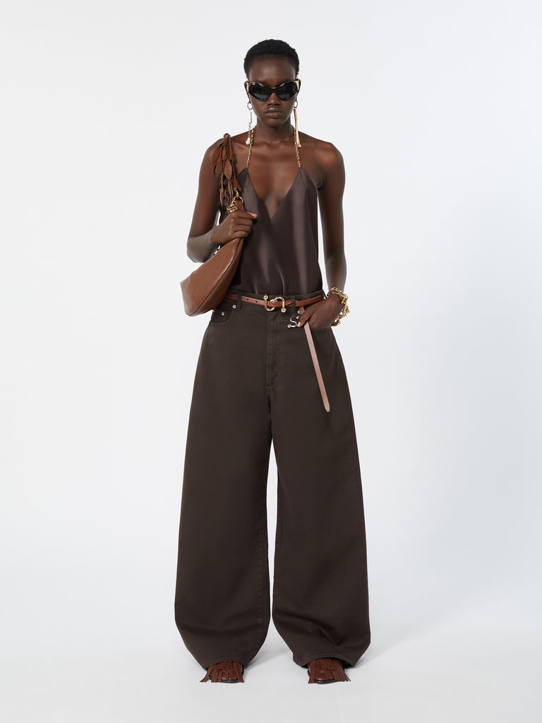 max mara straight-fit shiny satin top