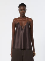 max mara straight-fit shiny satin top for women
