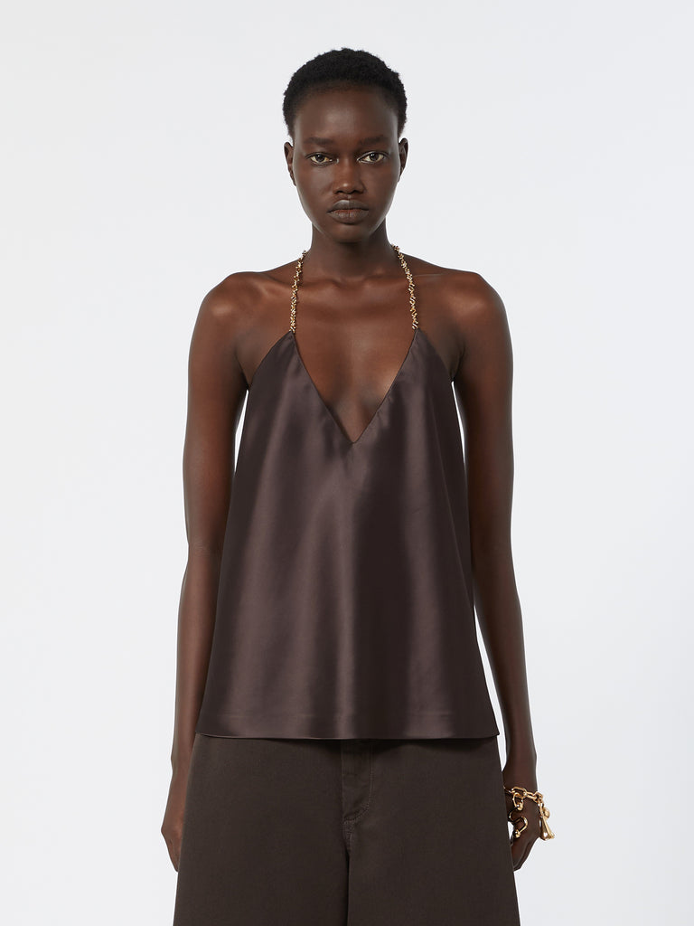 max mara straight-fit shiny satin top