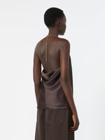 max mara straight-fit shiny satin top for women