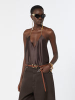 max mara straight-fit shiny satin top for women