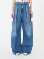 max mara oversized denim cargo trousers for women