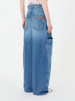 max mara oversized denim cargo trousers for women