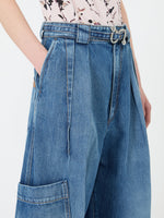 max mara oversized denim cargo trousers for women