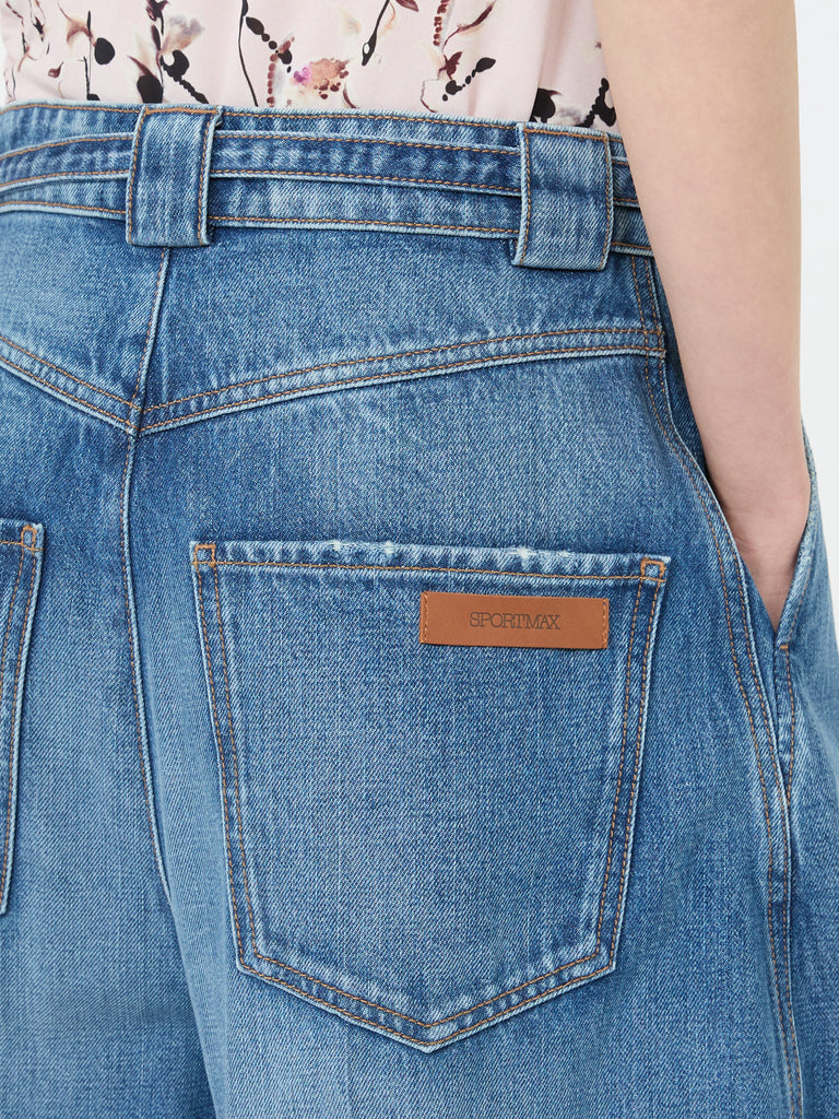 max mara oversized denim cargo trousers