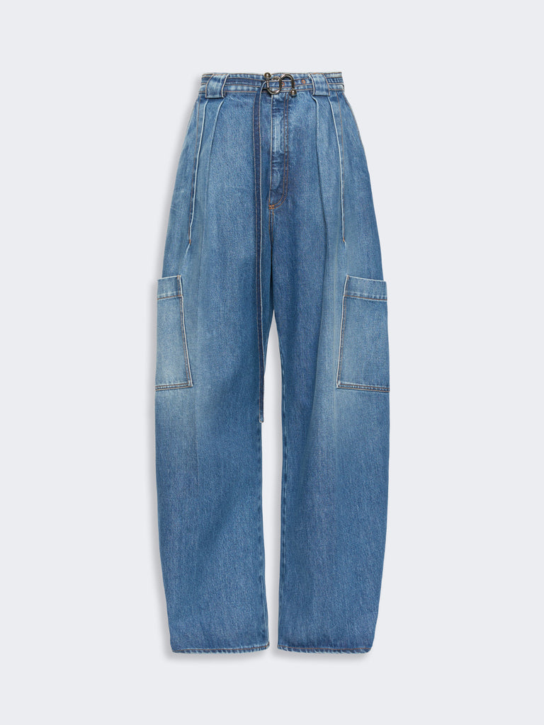 max mara oversized denim cargo trousers