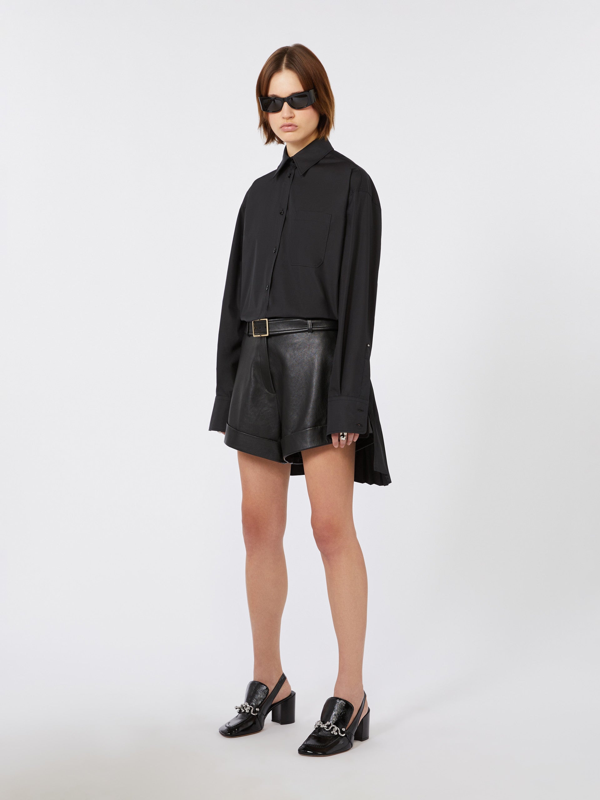 max mara overshirt with plissÃ©-pleated detail for women