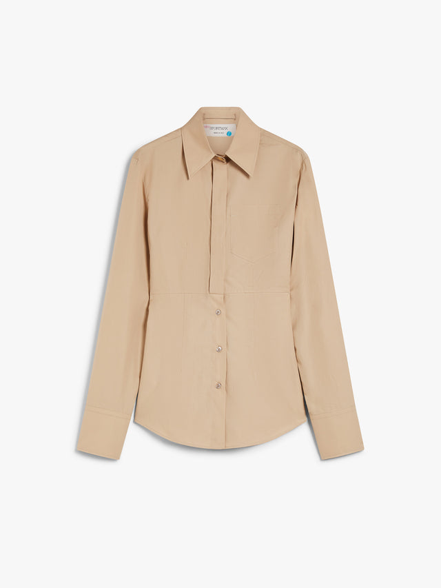 Slim-Fit Poplin Shirt for Women - Beige - Max Mara UAE