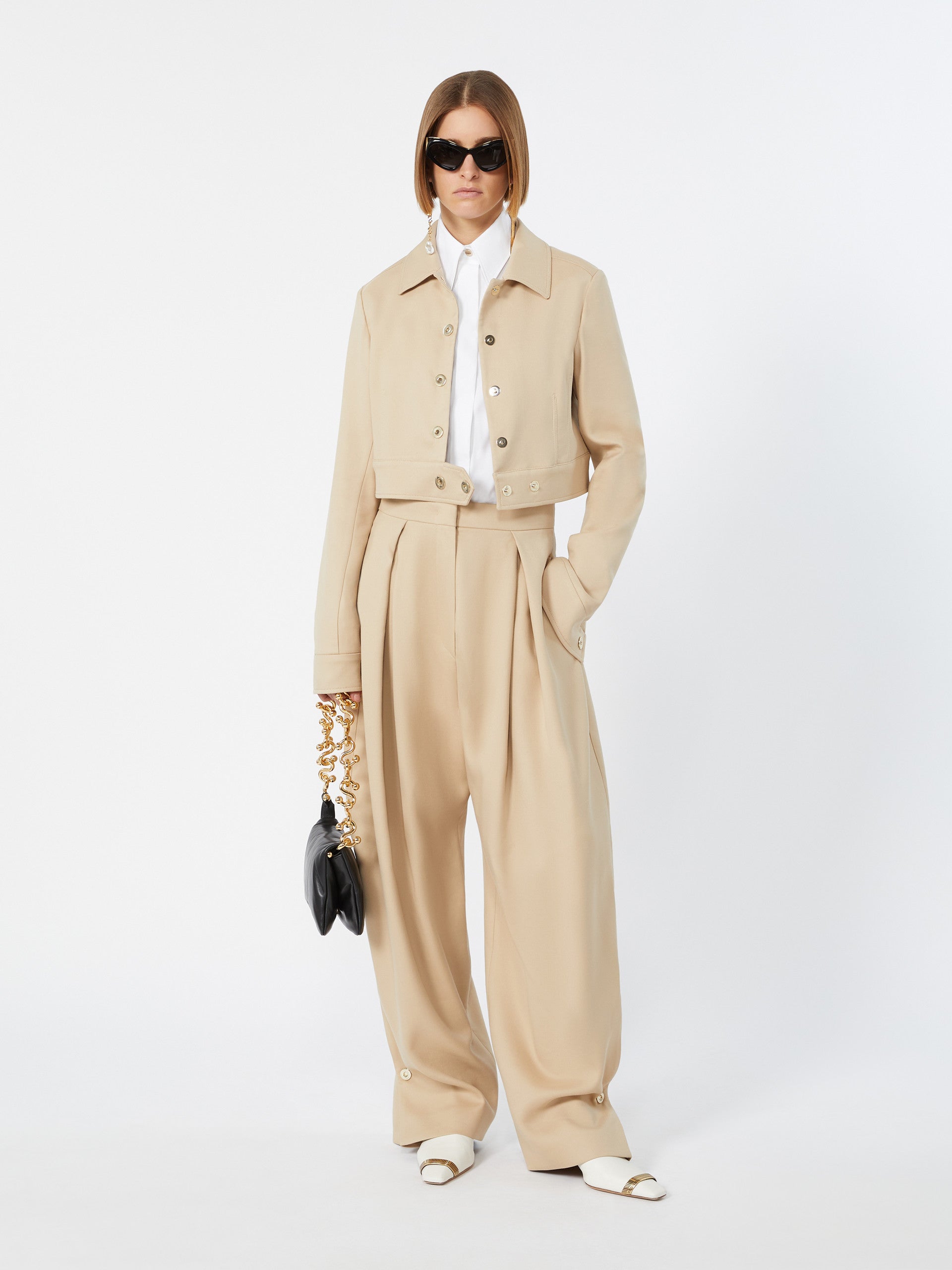 max mara poplin fitted-waist shirt for women