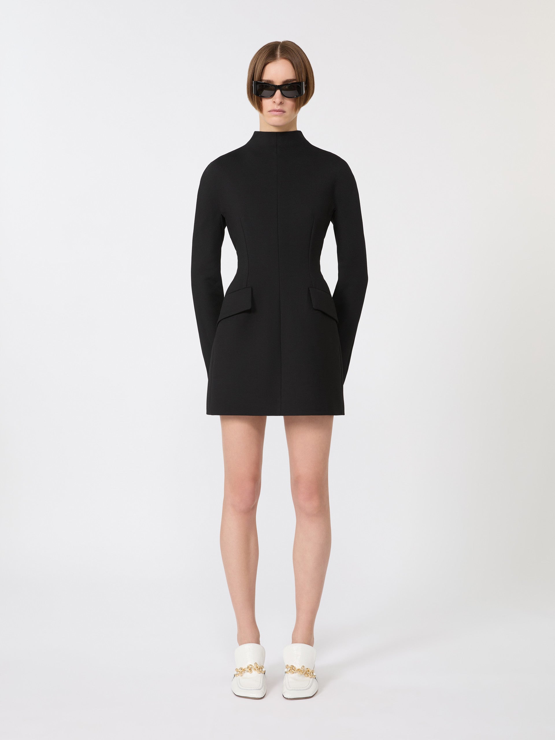 max mara short, contoured gabardine dress for women