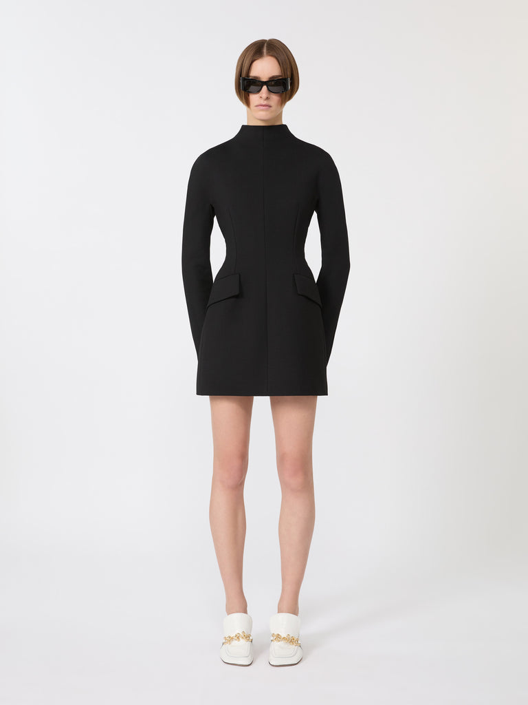 max mara short, contoured gabardine dress