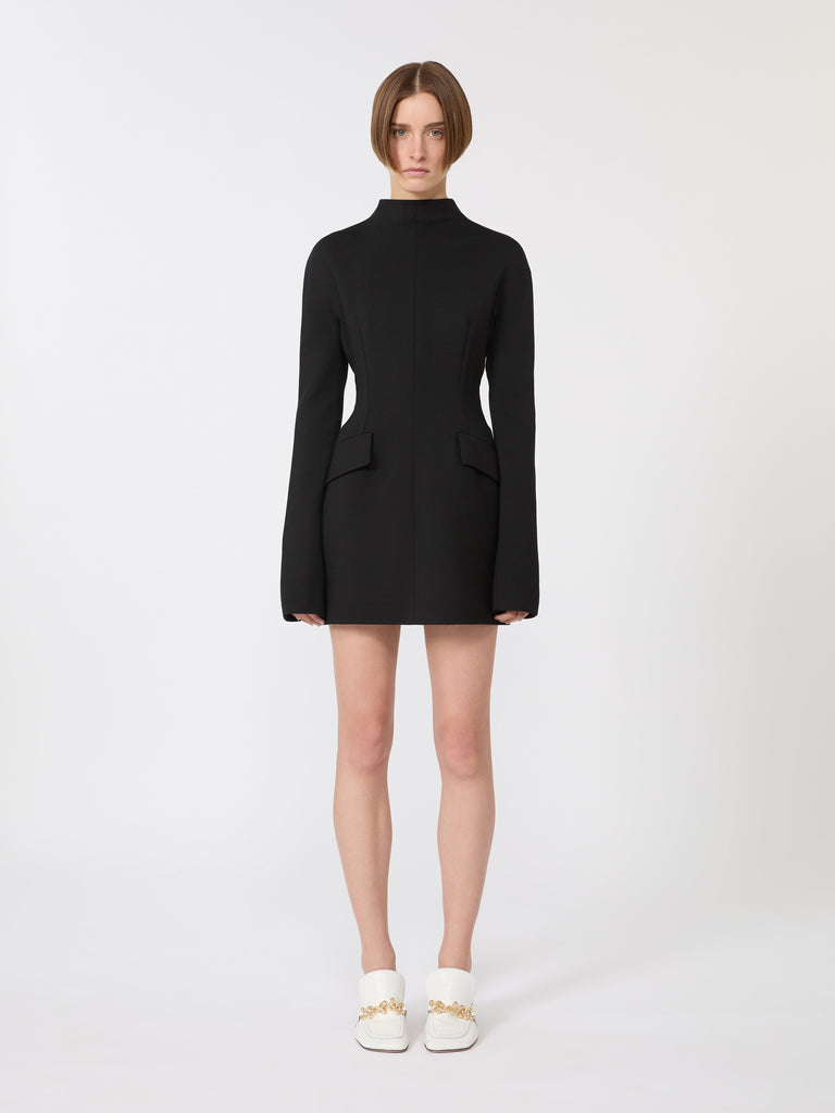 max mara short, contoured gabardine dress