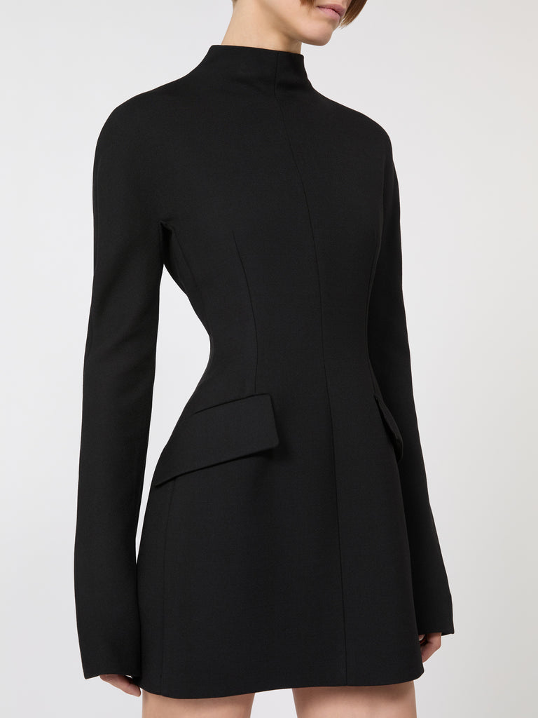 max mara short, contoured gabardine dress