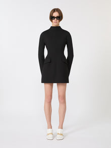 Short, Contoured Gabardine Dress for Women - Black - Max Mara UAE