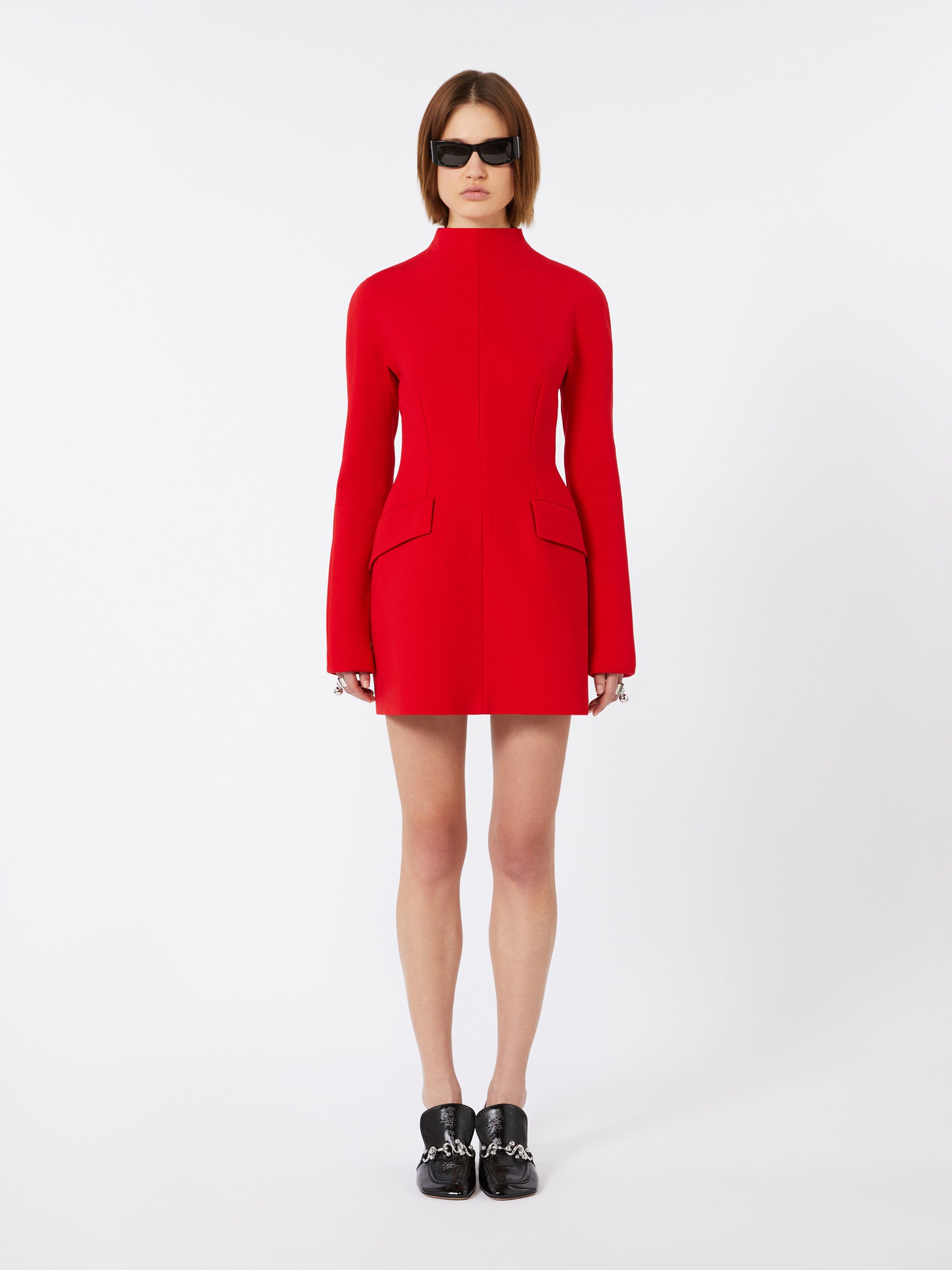 max mara short, contoured gabardine dress for women