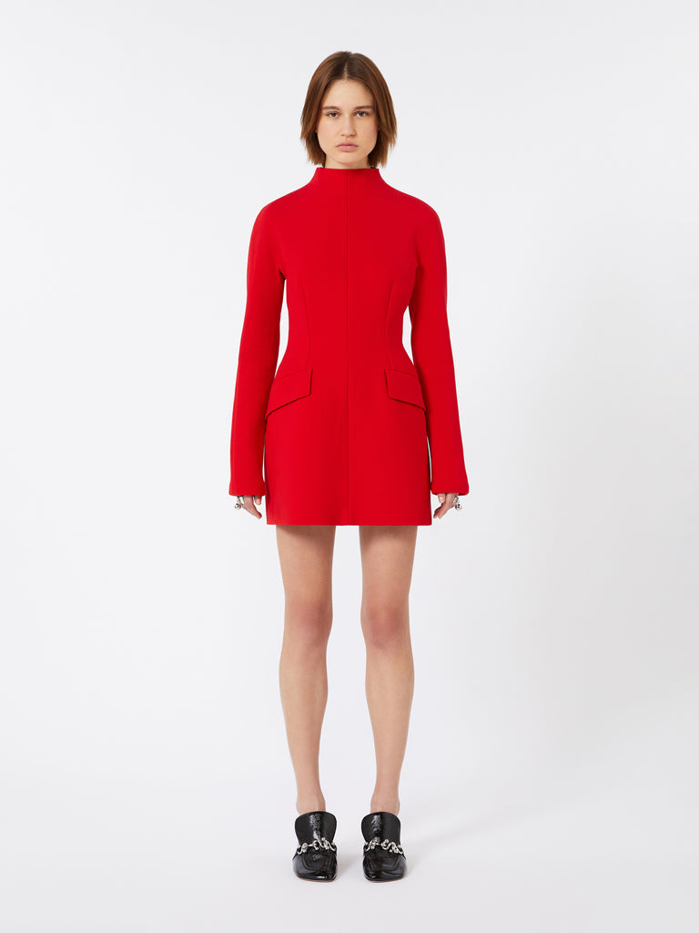 max mara short, contoured gabardine dress