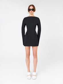 Short Contoured Cady Dress for Women - Black - Max Mara UAE