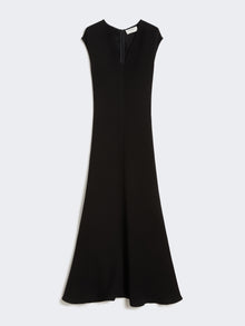 Long Dress With V-Neck In Canneté for Women - Black - Max Mara UAE