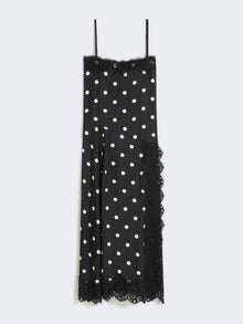 Lace-Detail Long Dress for Women - Black - Max Mara UAE