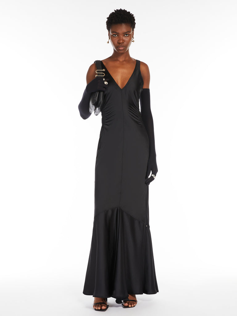max mara long satin dress