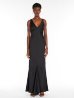 Long Satin Dress for Women - Black - Max Mara UAE