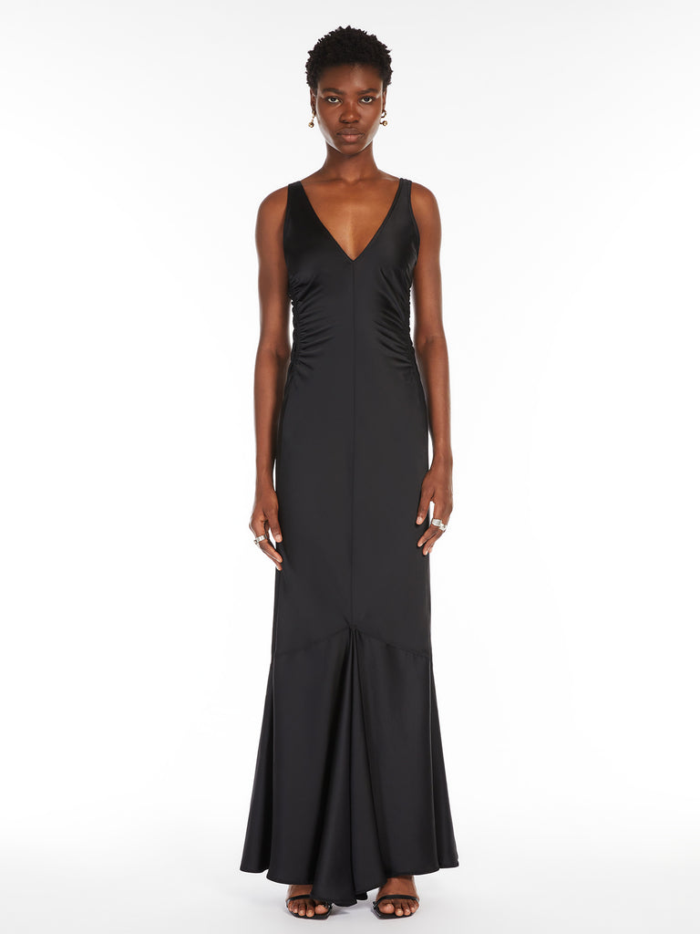 max mara long satin dress