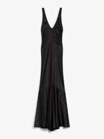 Long Satin Dress for Women - Black - Max Mara UAE