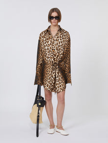Silk Twill Criss-Cross Shirt Dress for Women - Camel - Max Mara UAE