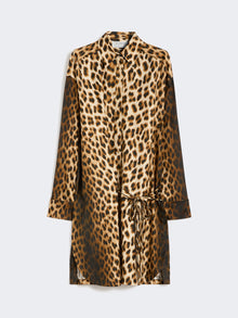 Silk Twill Criss-Cross Shirt Dress for Women - Camel - Max Mara UAE