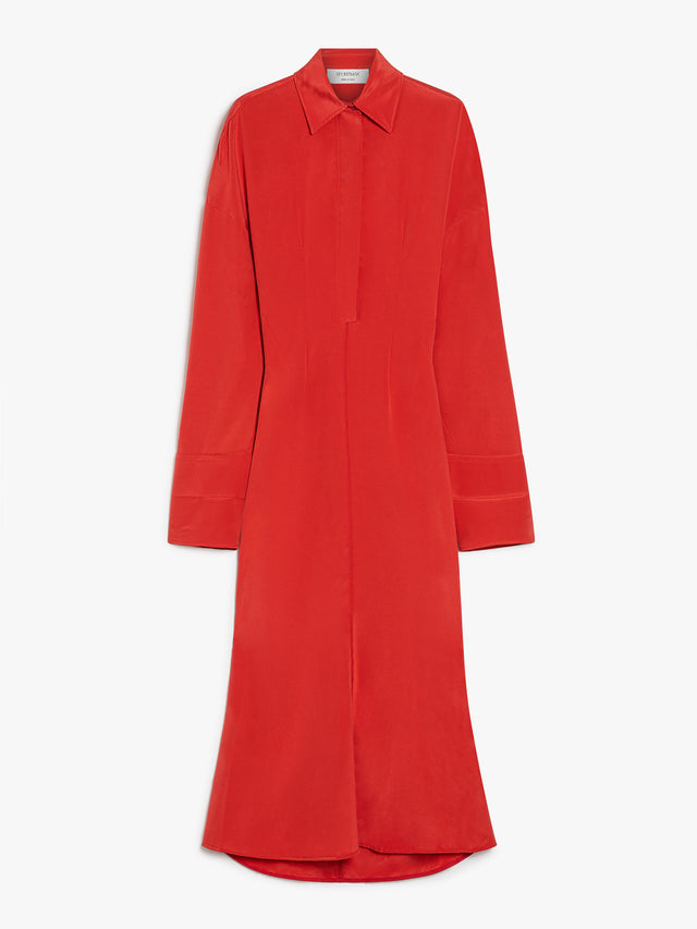 Long Mermaid Shirt Dress for Women - Red - Max Mara UAE