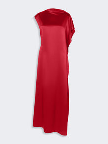max mara long silk dress with ruffle detail for women