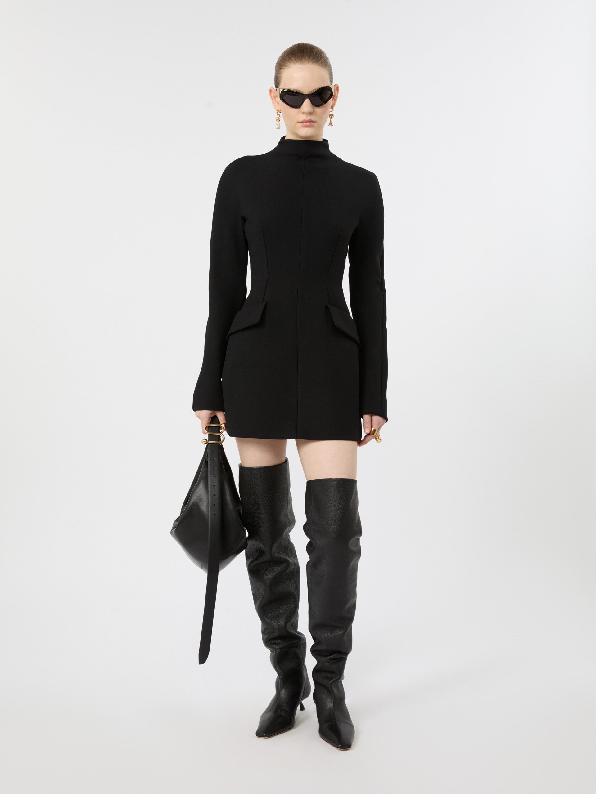 max mara short stretch wool-blend hourglass dress for women