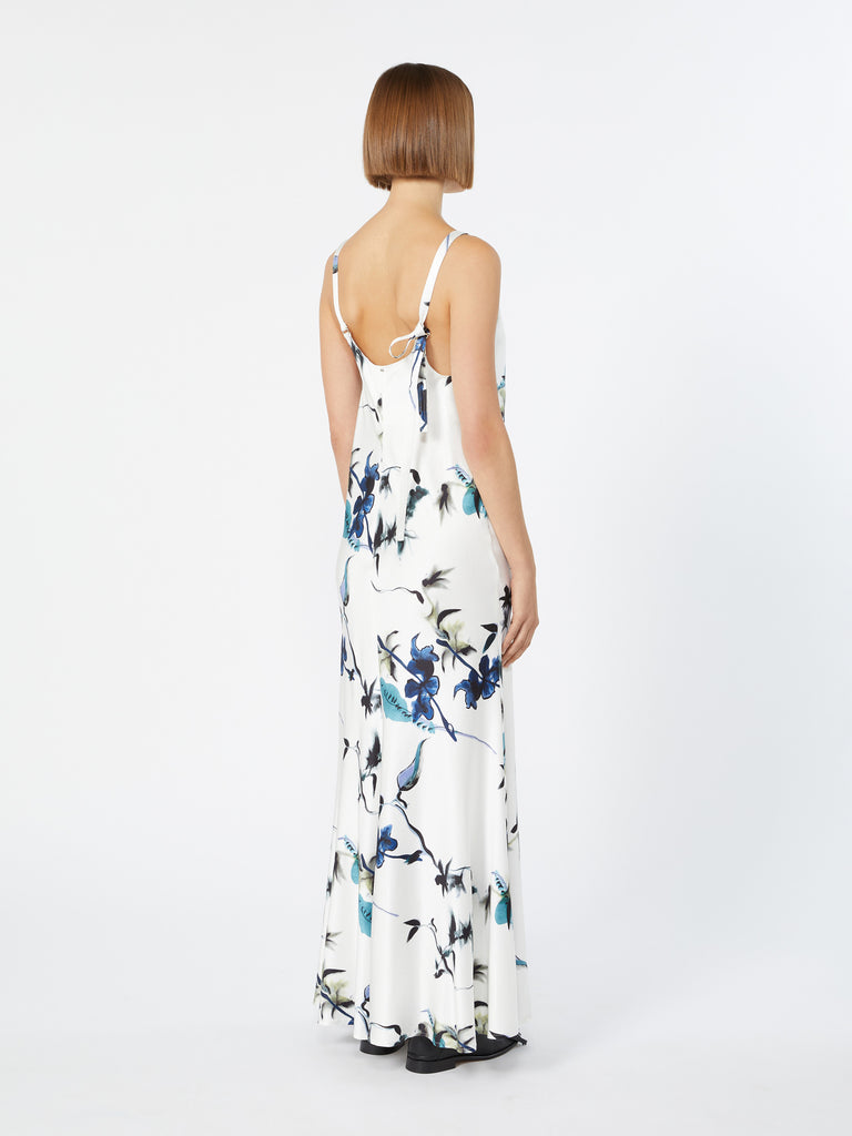 max mara slim-fit long satin dress