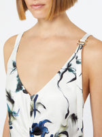 Slim-Fit Long Satin Dress for Women - White - Max Mara UAE