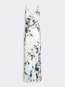 Slim-Fit Long Satin Dress for Women - White - Max Mara UAE