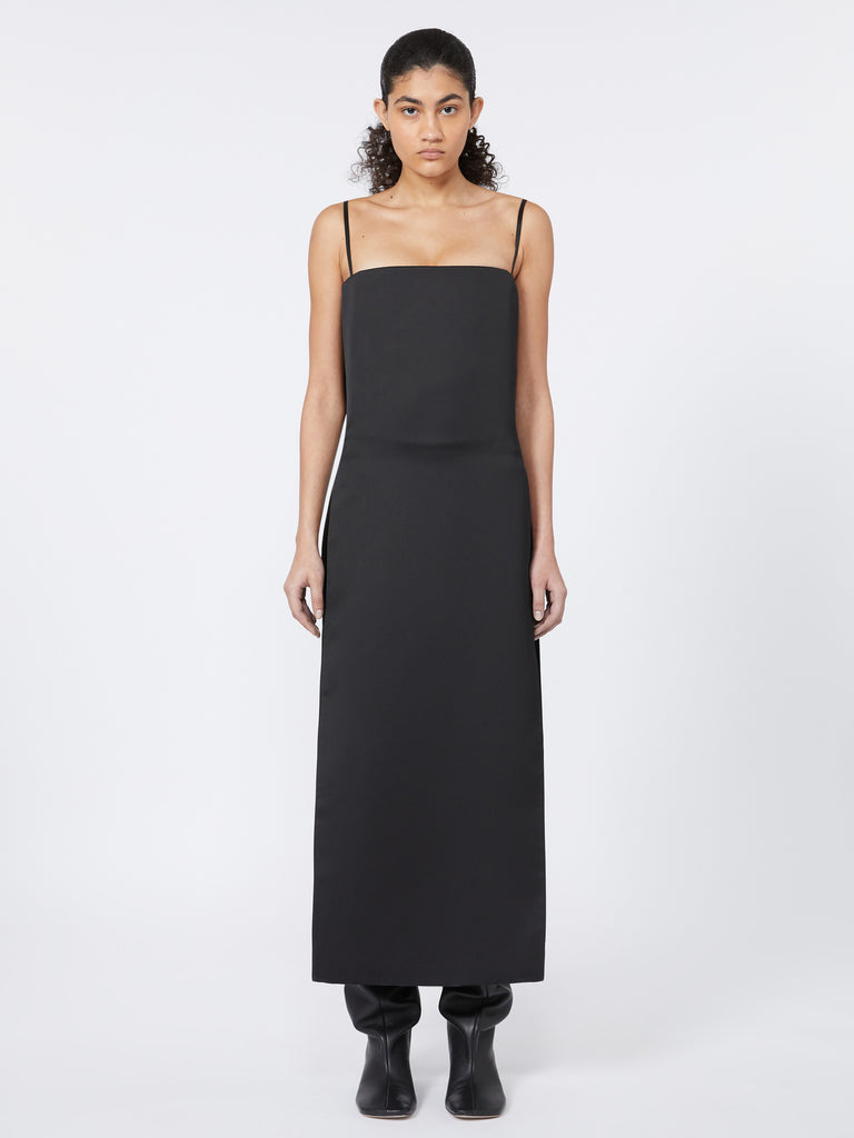 max mara long dress with thin shoulder straps - runway