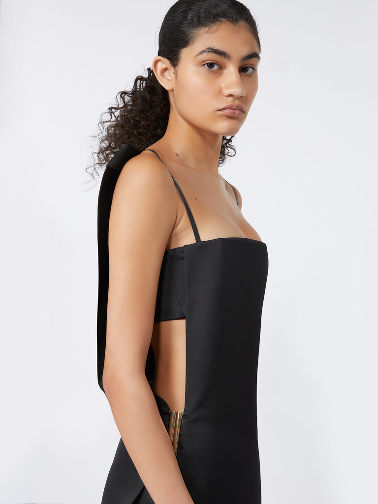 max mara long dress with thin shoulder straps - runway