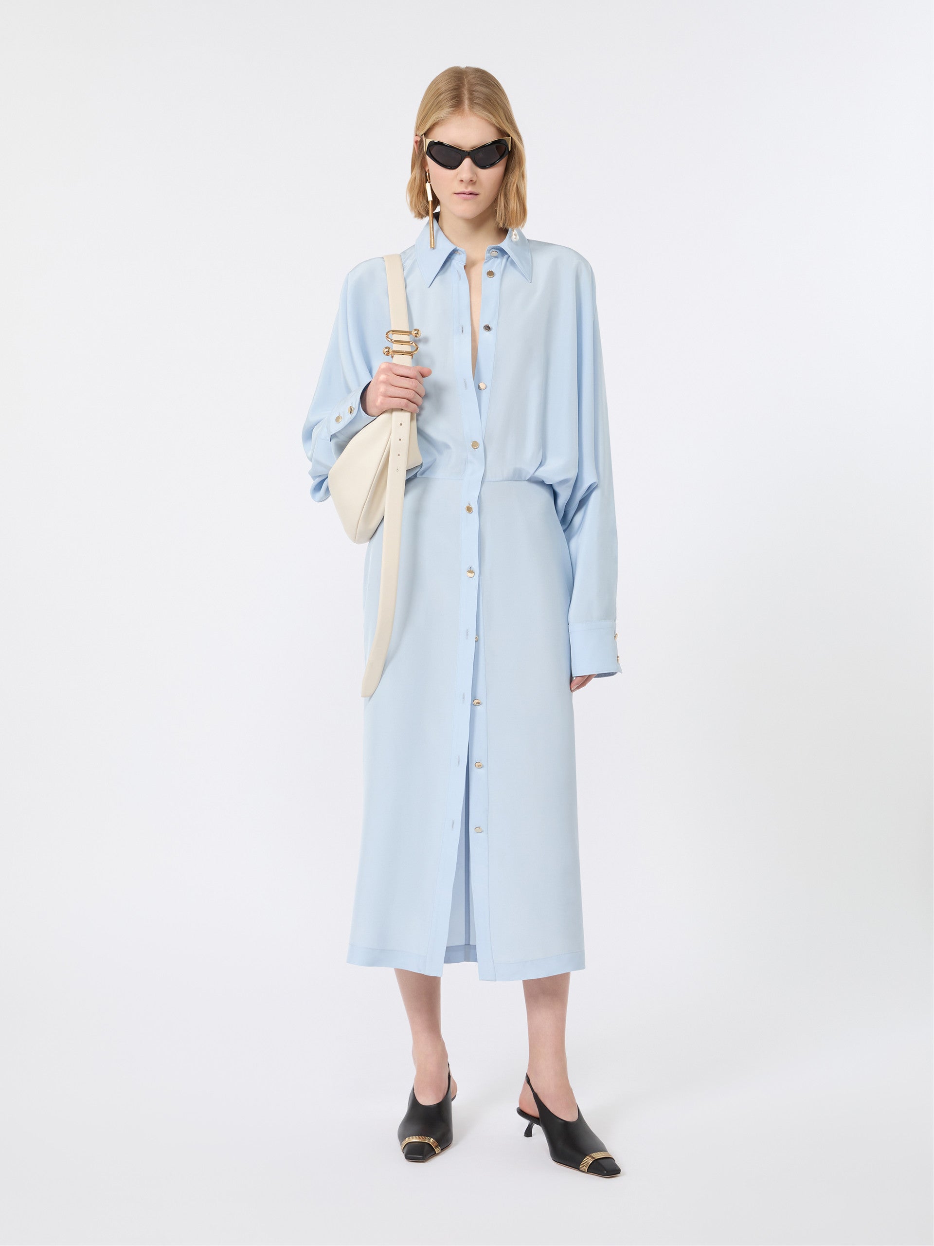 max mara oversized viscose shirt dress for women