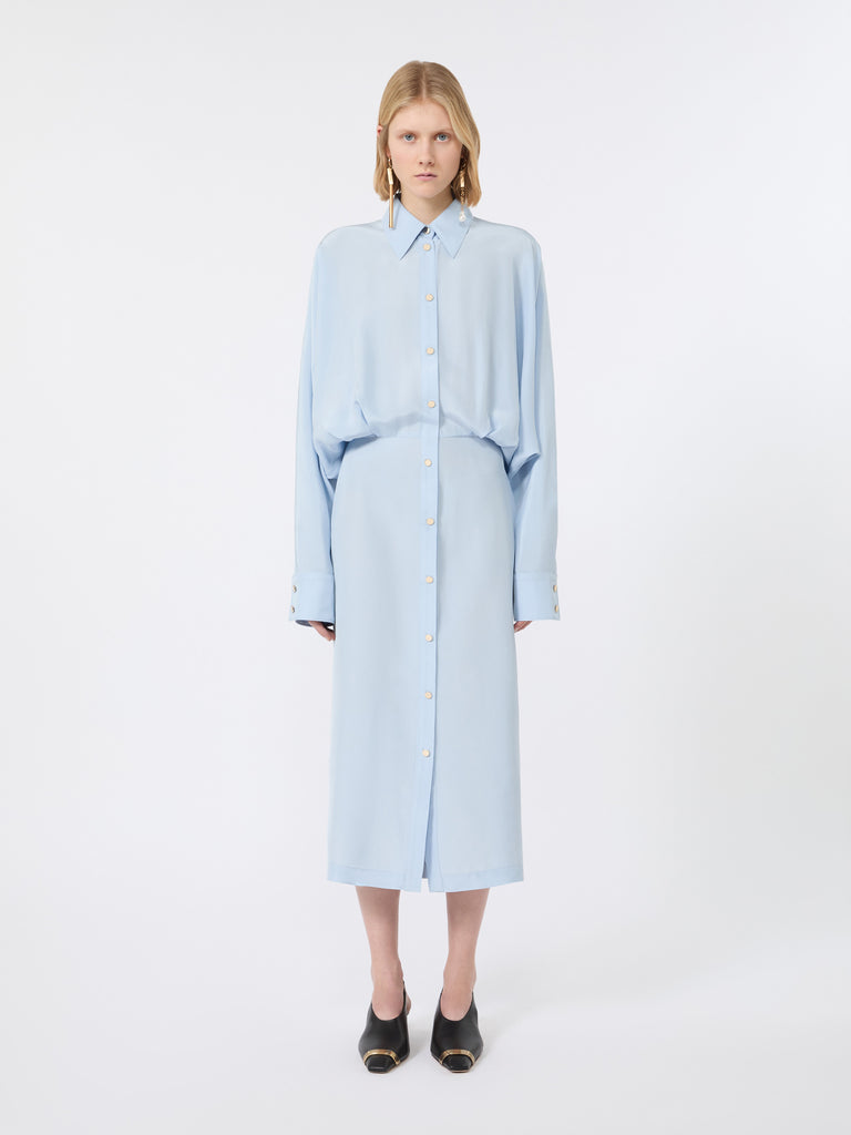 max mara oversized viscose shirt dress